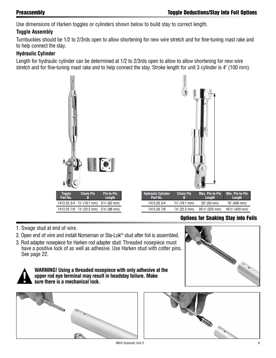 Harken 7413.15 MKIV Hydraulic Jib Reefing & Furling User Manual | Page 9 / 40