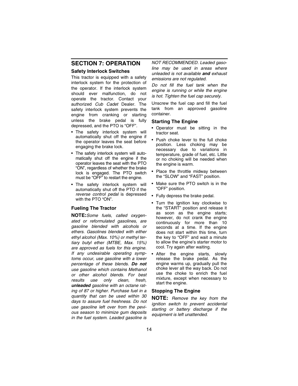 Cub Cadet 3235 User Manual | Page 14 / 44