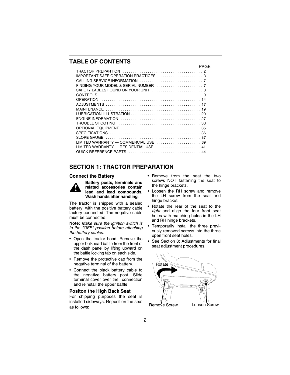 Cub Cadet 3235 User Manual | Page 2 / 44