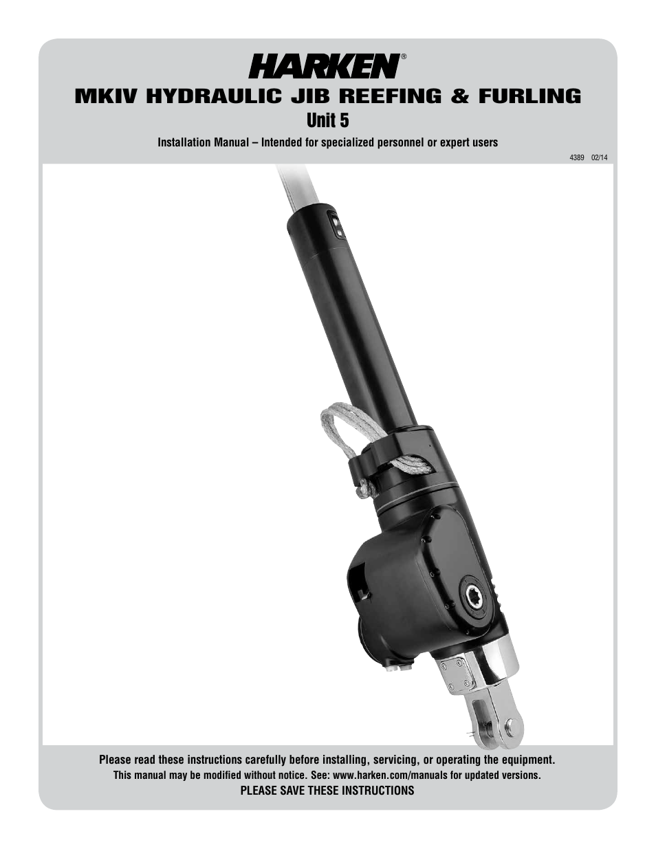 Harken 7415.15S MKIV Hydraulic Jib Reefing & Furling User Manual | 36 pages