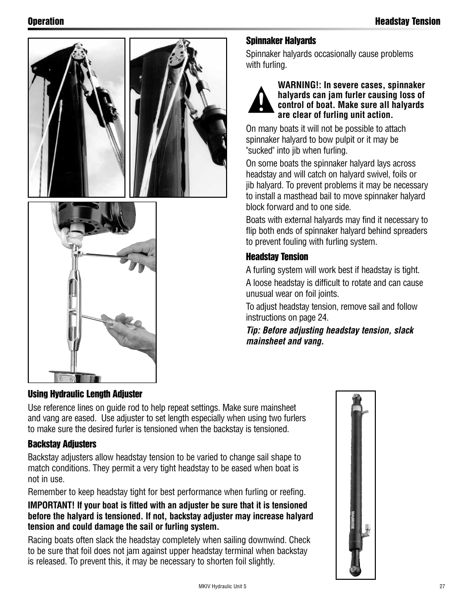 Harken 7415.15S MKIV Hydraulic Jib Reefing & Furling User Manual | Page 27 / 36