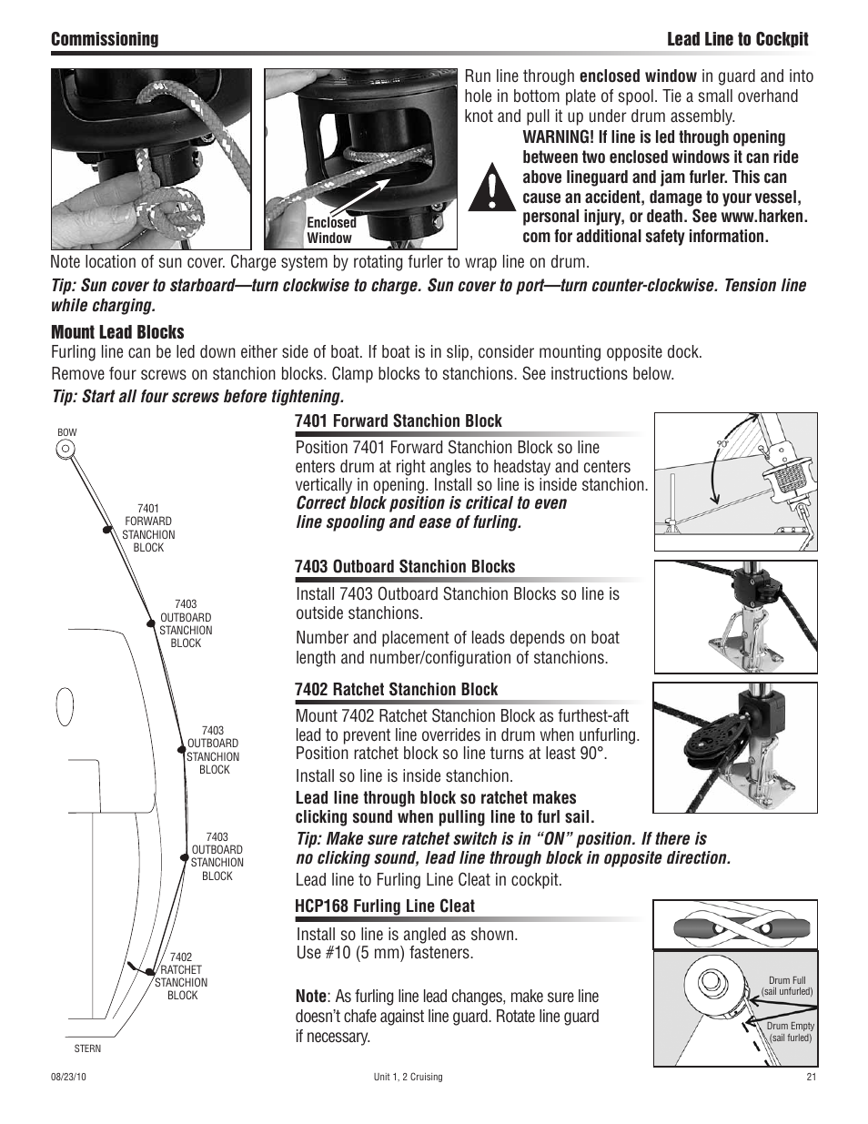 Harken 7311.10 Cruising Jib Reefing & Furling User Manual | Page 21 / 36