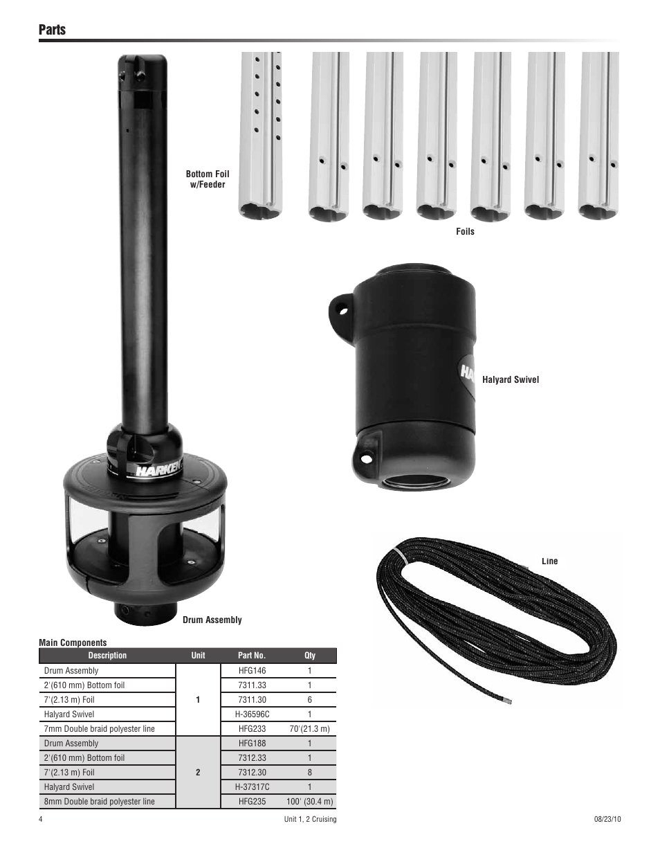 Parts | Harken 7311.10 Cruising Jib Reefing & Furling User Manual | Page 4 / 36