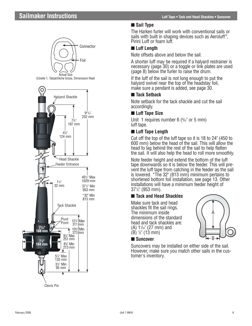 Sailmaker instructions, 27 mm) and (b) | Harken 882 MKIII Jib Reefing & Furling User Manual | Page 12 / 79