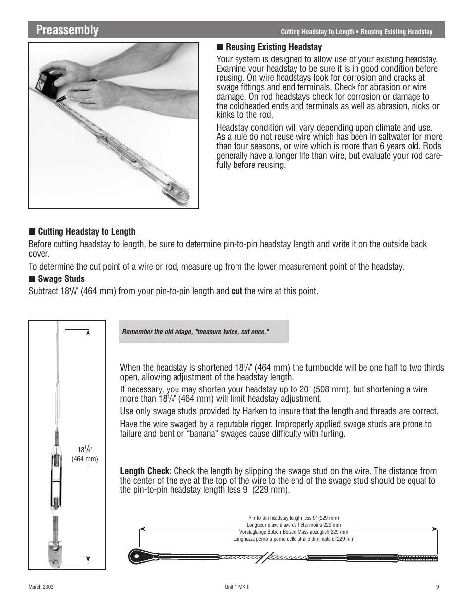 Preassembly | Harken 882 MKIII Jib Reefing & Furling User Manual | Page 18 / 79