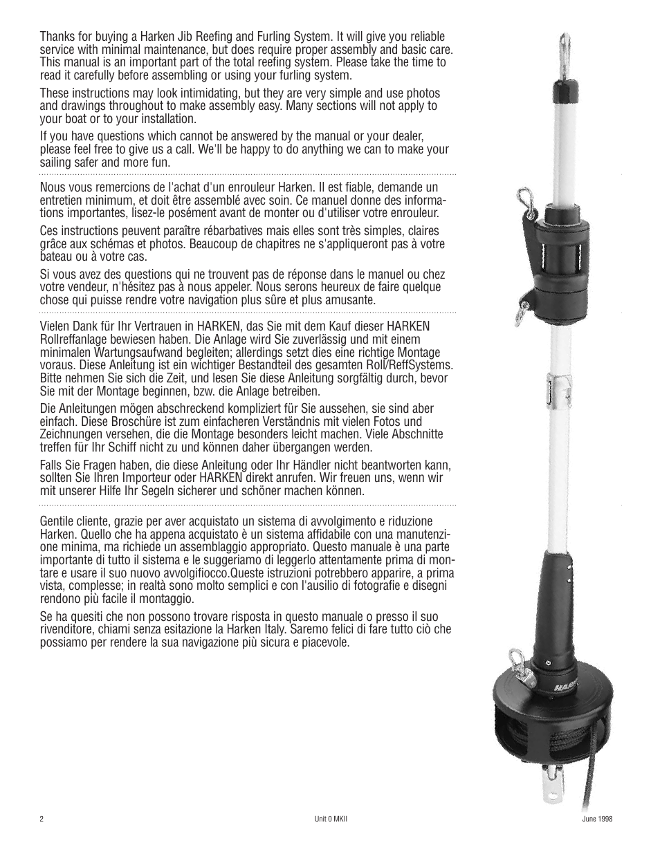 Harken 882 MKIII Jib Reefing & Furling User Manual | Page 3 / 79