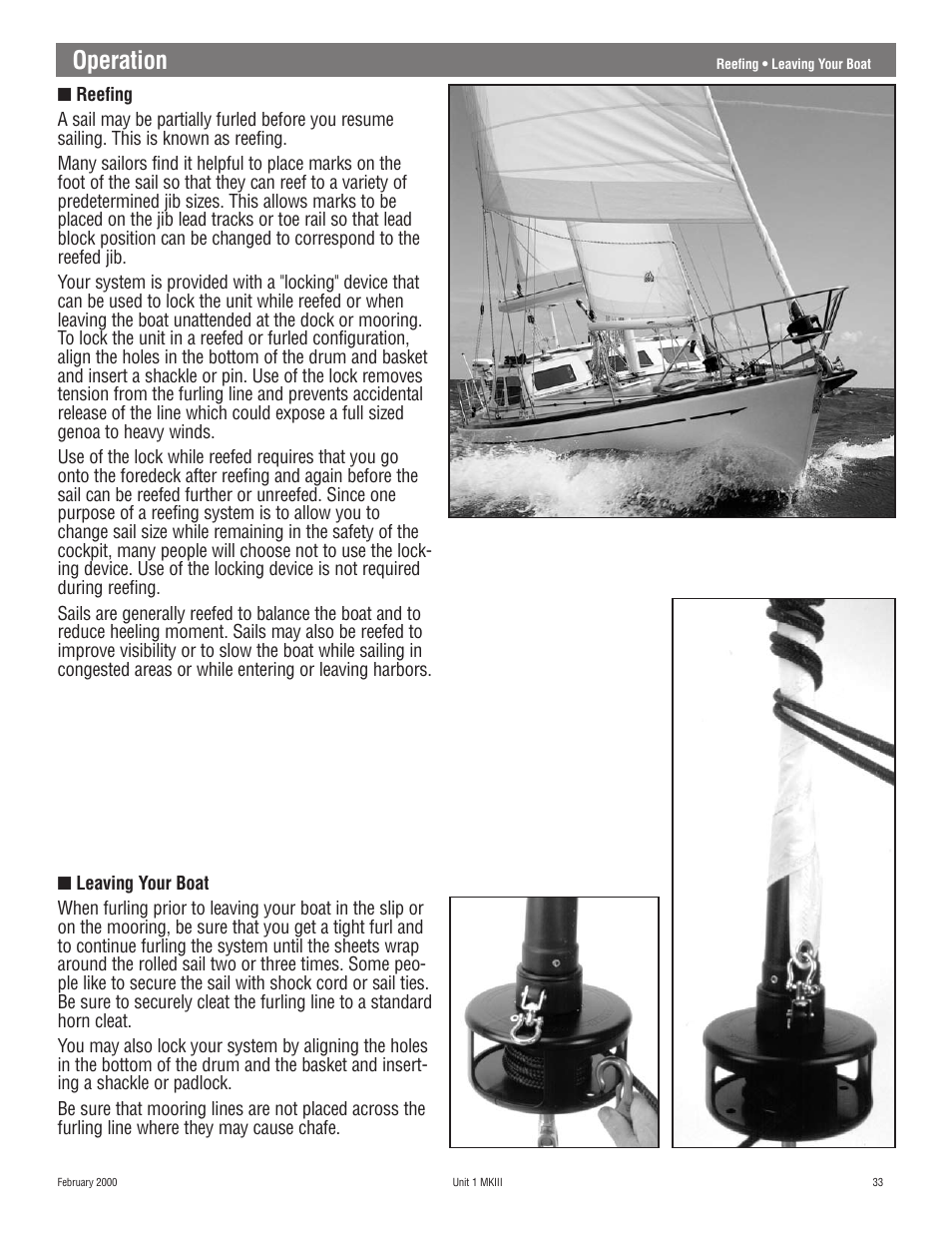 Operation | Harken 882 MKIII Jib Reefing & Furling User Manual | Page 66 / 79