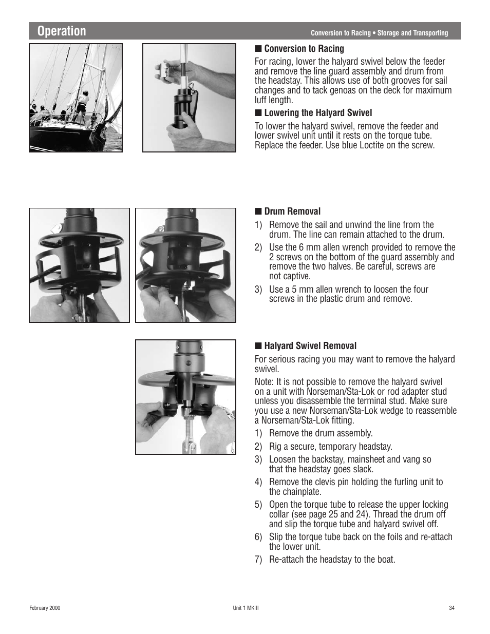 Operation | Harken 882 MKIII Jib Reefing & Furling User Manual | Page 68 / 79