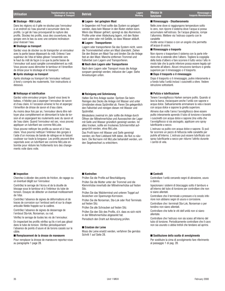 Harken 882 MKIII Jib Reefing & Furling User Manual | Page 69 / 79