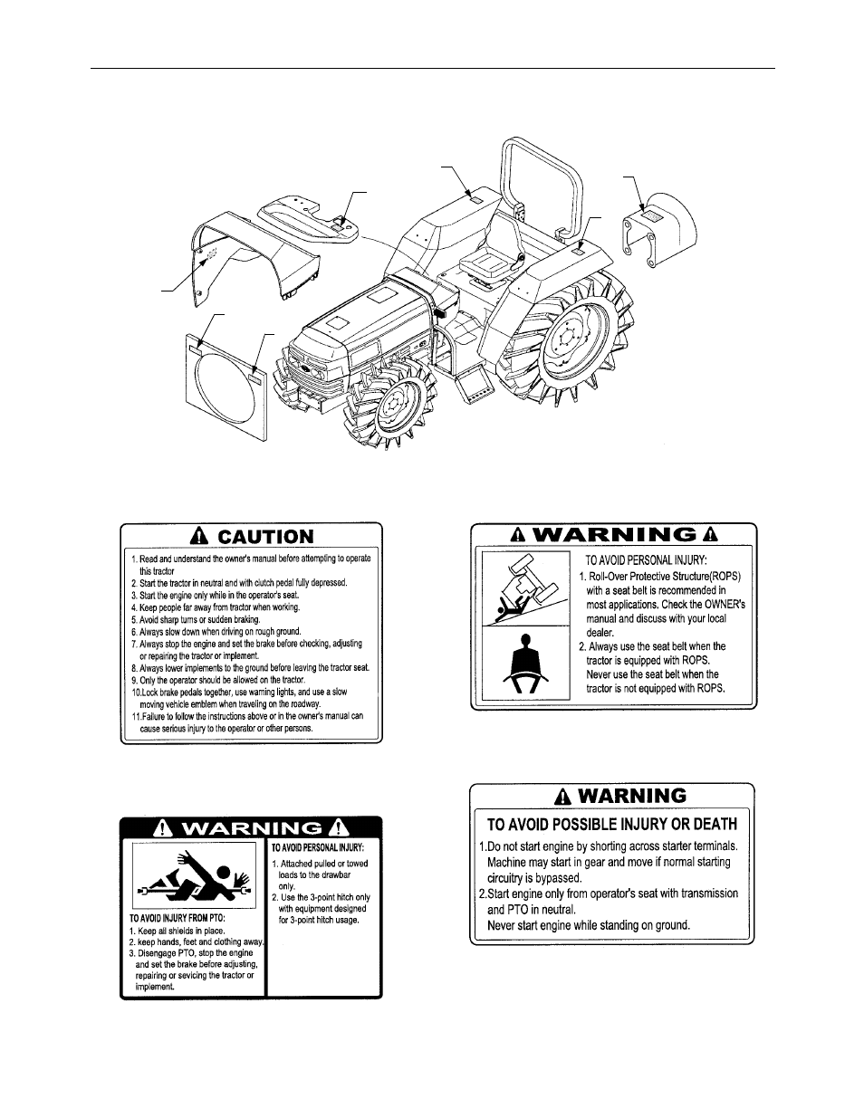 Safety labels | Cub Cadet 8454 User Manual | Page 10 / 56