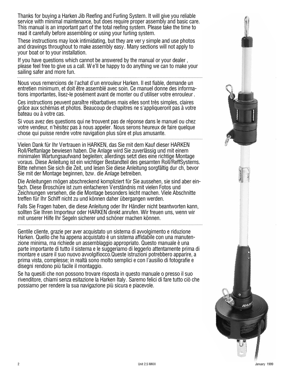 Harken 948 MKIII Jib Reefing & Furling User Manual | Page 2 / 78