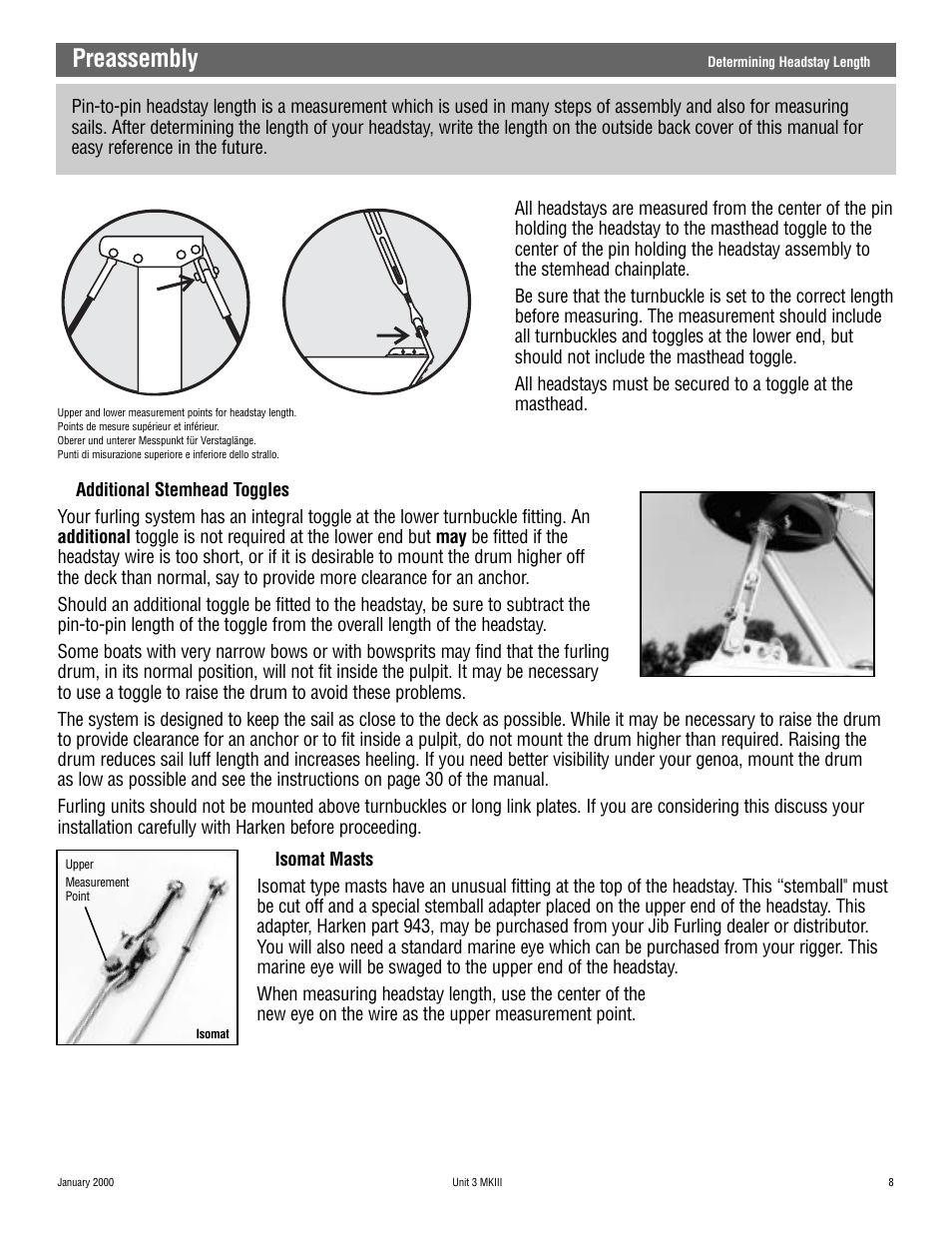 Preassembly | Harken 1036 MKIII Jib Reefing & Furling User Manual | Page 15 / 78