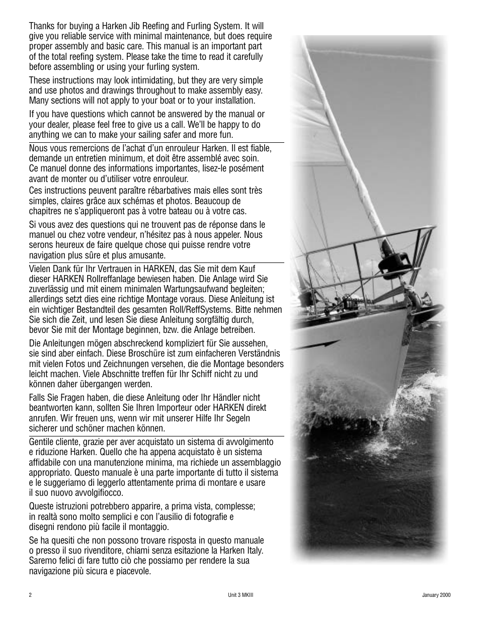Harken 1036 MKIII Jib Reefing & Furling User Manual | Page 2 / 78