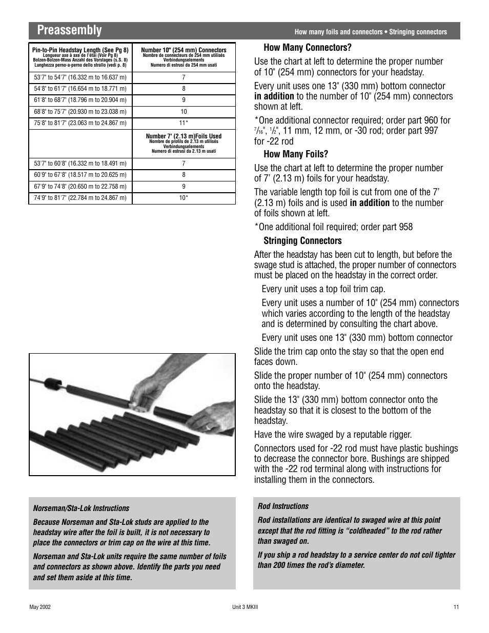 Preassembly | Harken 1036 MKIII Jib Reefing & Furling User Manual | Page 21 / 78