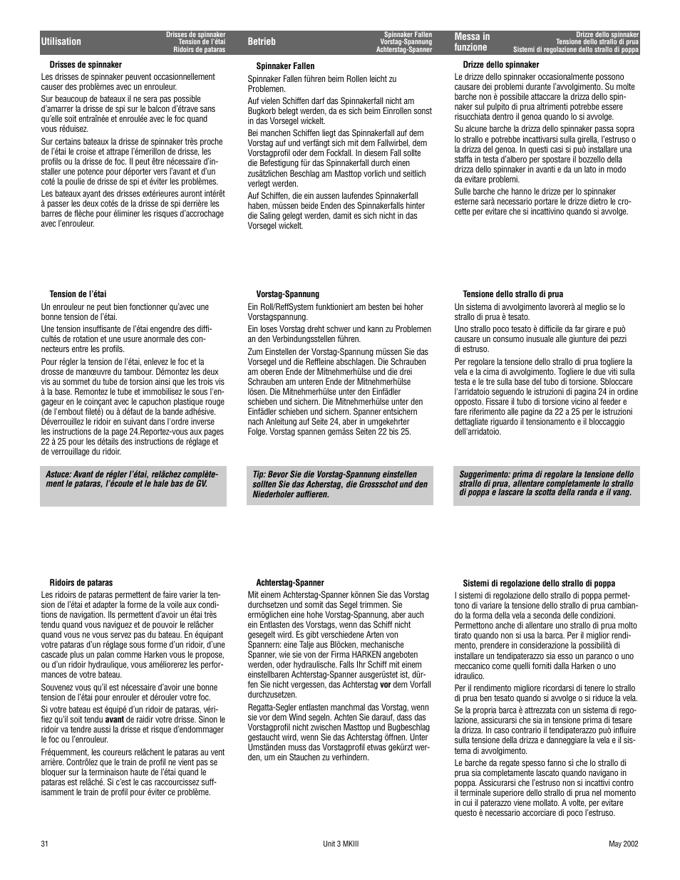 Harken 1036 MKIII Jib Reefing & Furling User Manual | Page 60 / 78