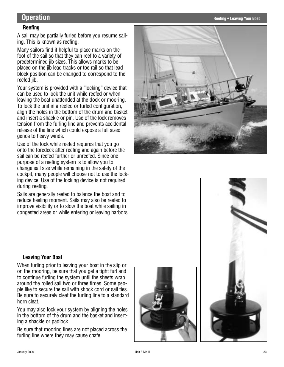 Operation | Harken 1036 MKIII Jib Reefing & Furling User Manual | Page 65 / 78