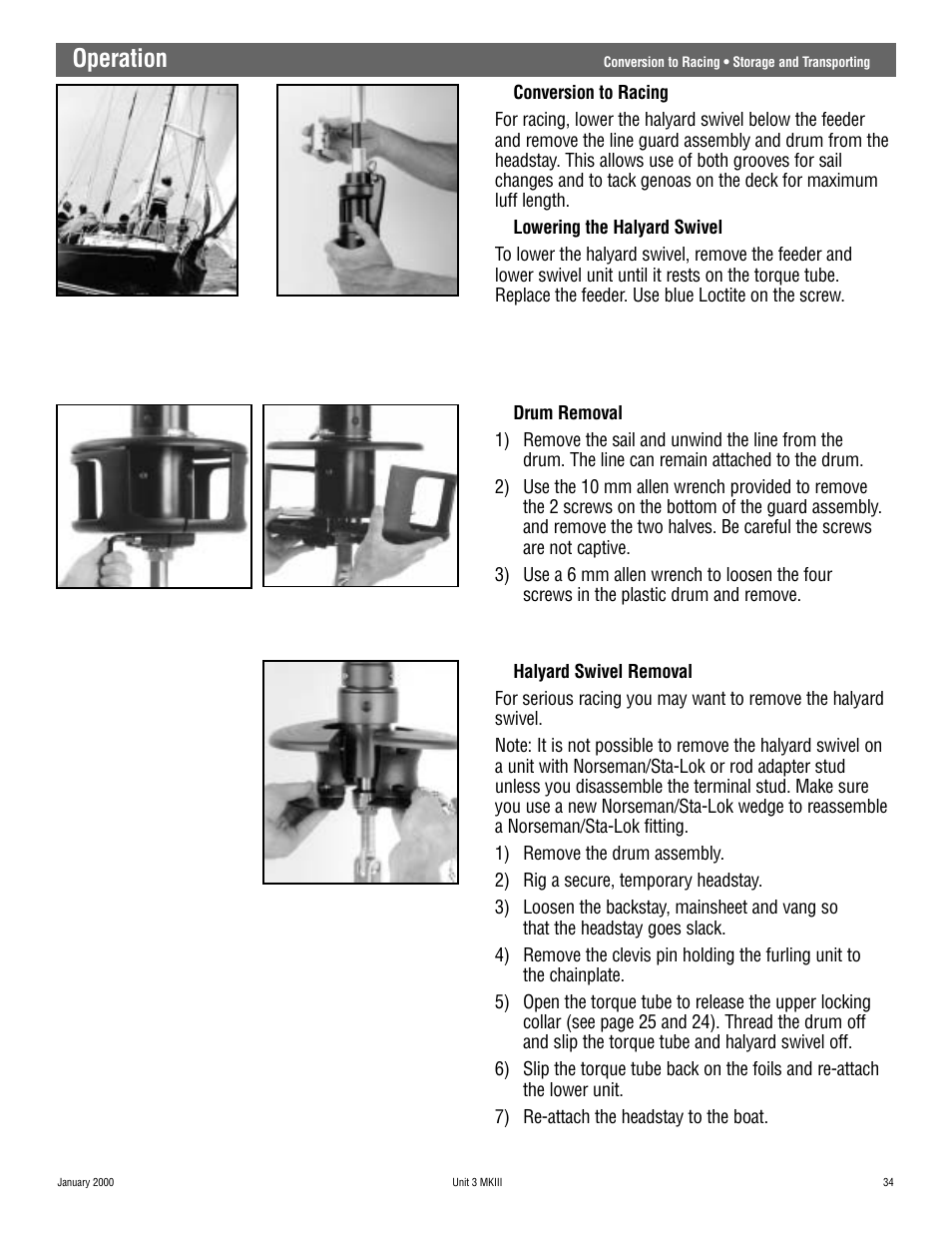 Operation | Harken 1036 MKIII Jib Reefing & Furling User Manual | Page 67 / 78