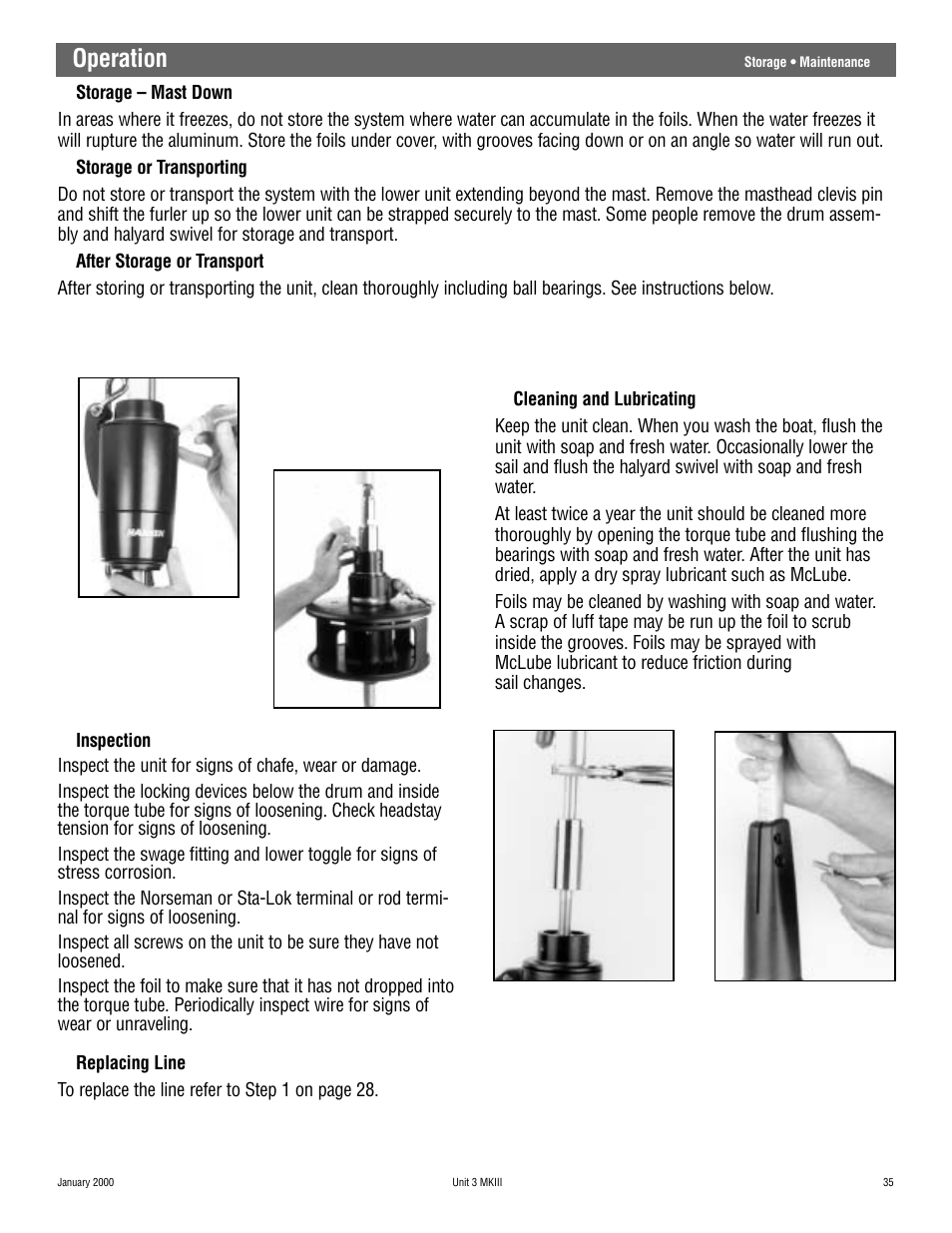 Operation | Harken 1036 MKIII Jib Reefing & Furling User Manual | Page 69 / 78