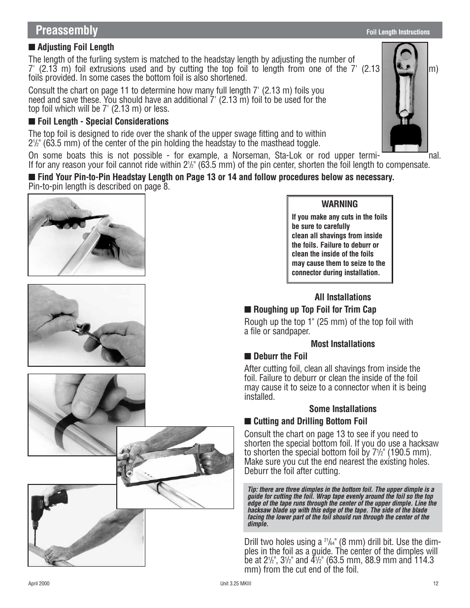 Preassembly | Harken 1080 MKIII Jib Reefing & Furling User Manual | Page 23 / 78