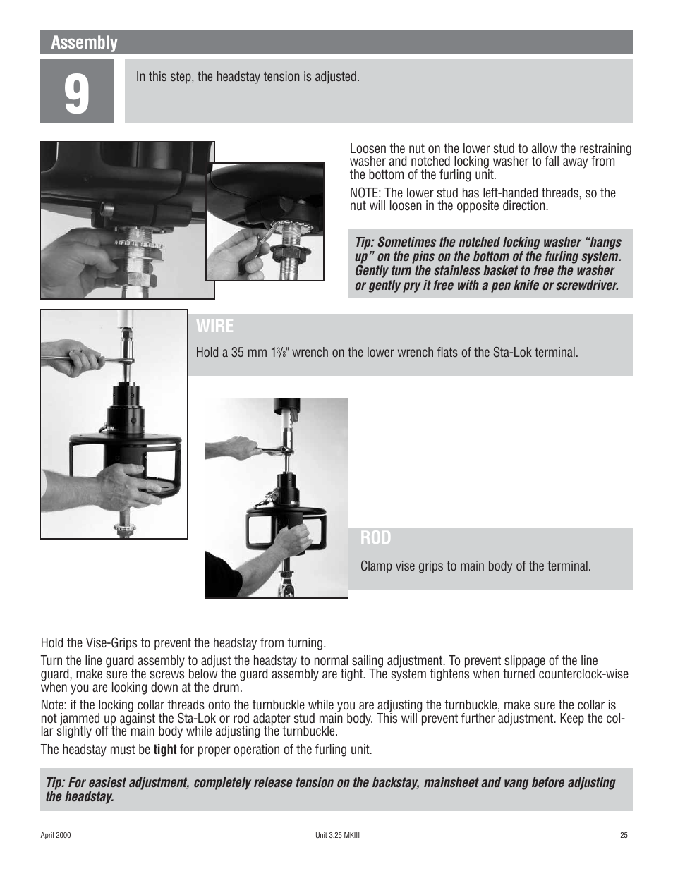 Assembly, Rod wire | Harken 1080 MKIII Jib Reefing & Furling User Manual | Page 49 / 78