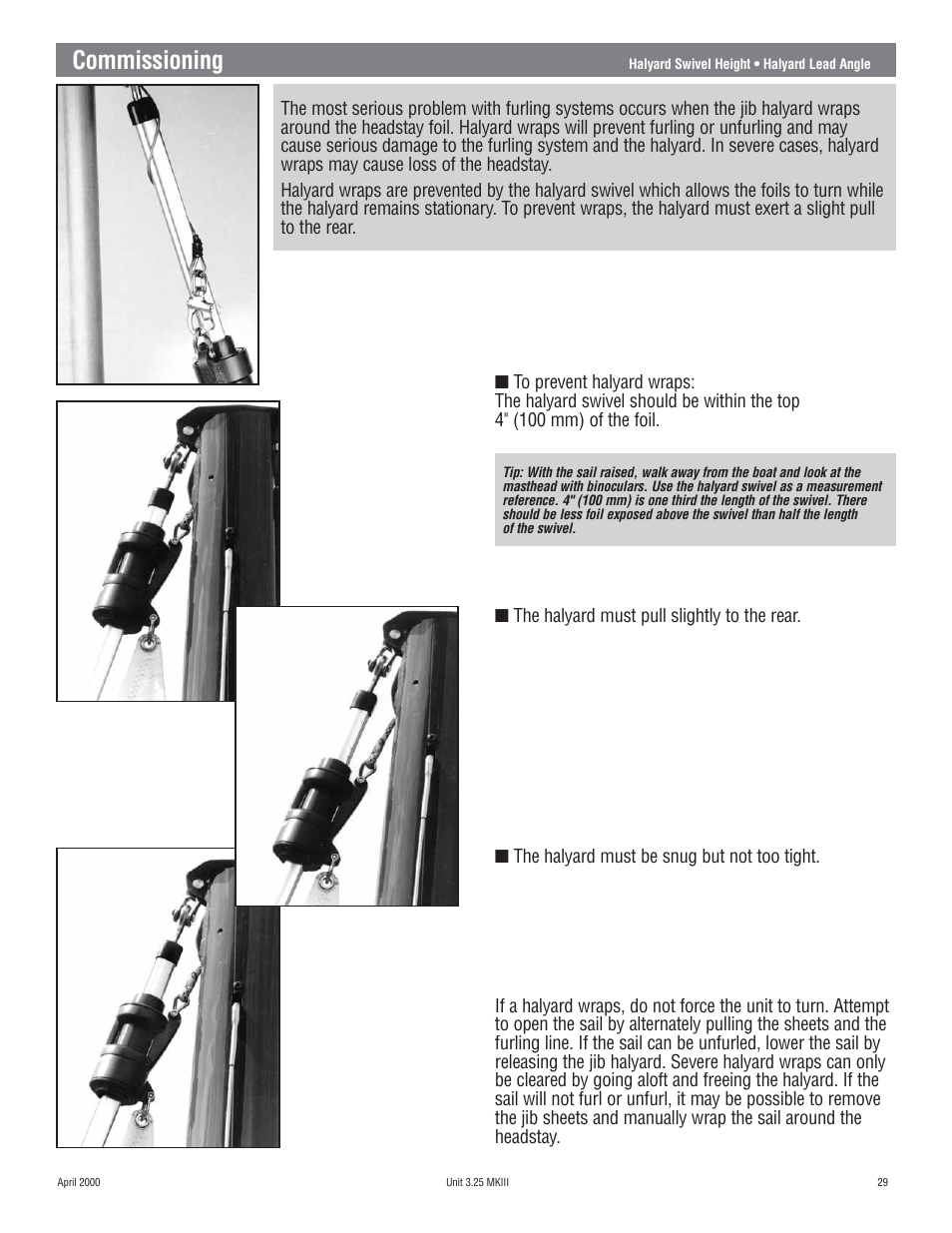 Commissioning | Harken 1080 MKIII Jib Reefing & Furling User Manual | Page 57 / 78