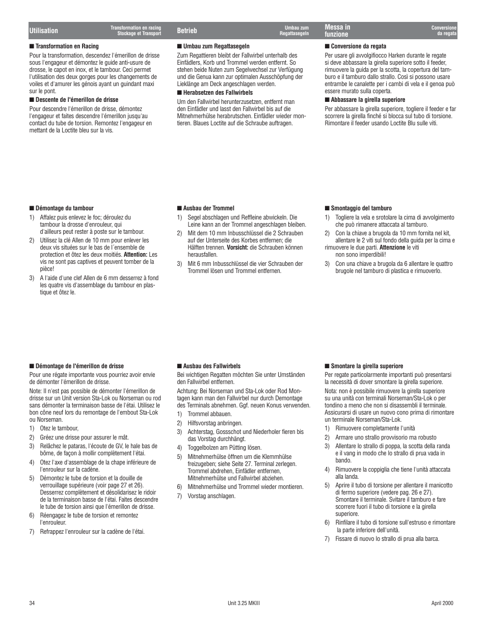 Harken 1080 MKIII Jib Reefing & Furling User Manual | Page 66 / 78