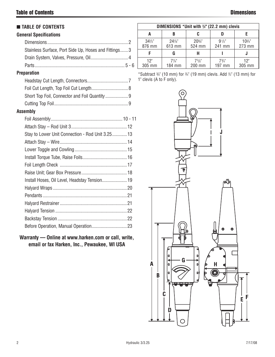Harken 1027 MKIII Hydraulic Jib Reefing & Furling User Manual | Page 2 / 24