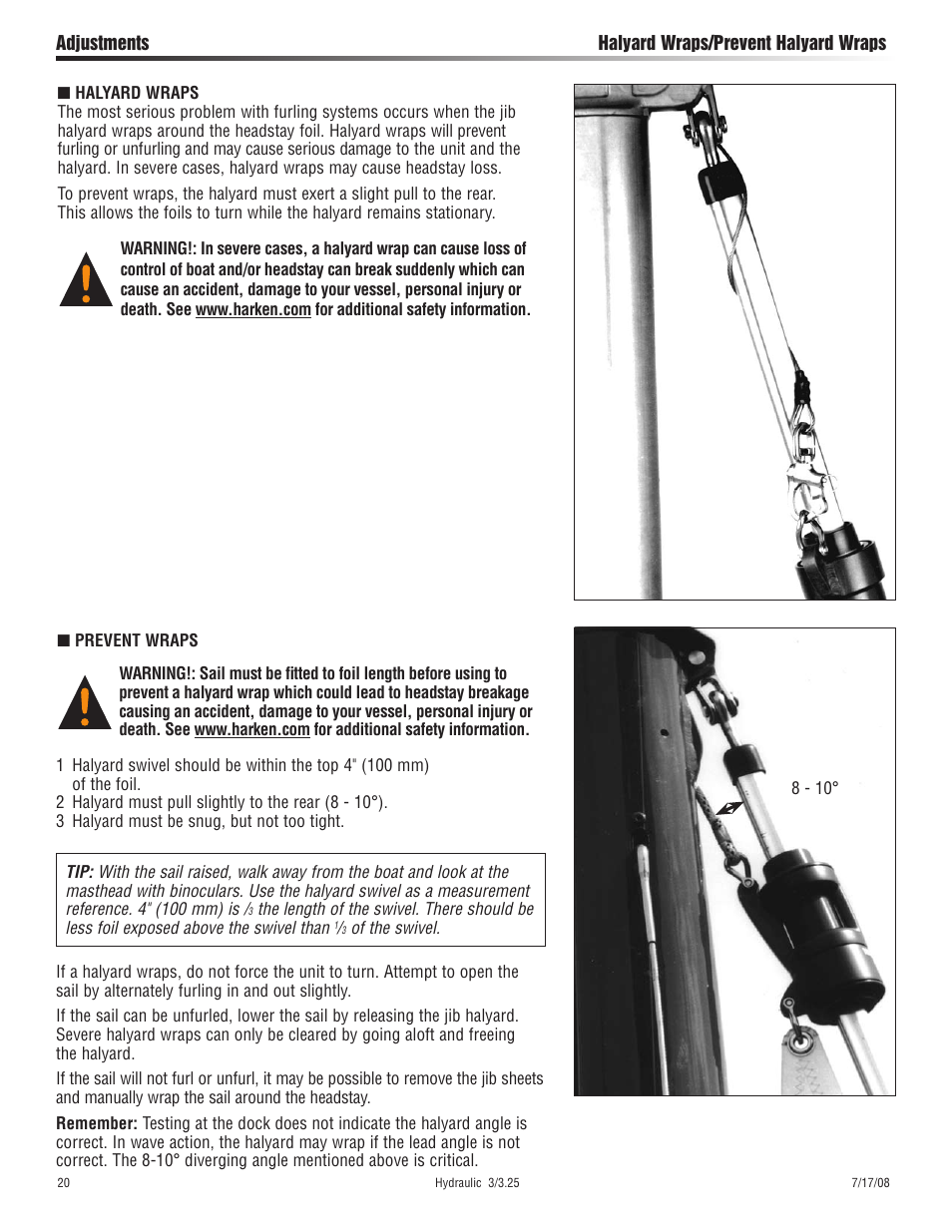 Harken 1027 MKIII Hydraulic Jib Reefing & Furling User Manual | Page 20 / 24