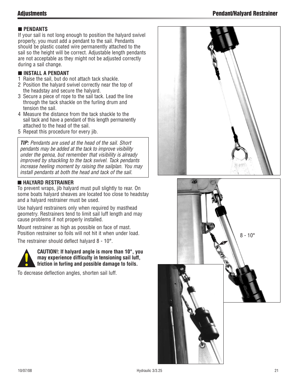 Harken 1027 MKIII Hydraulic Jib Reefing & Furling User Manual | Page 21 / 24