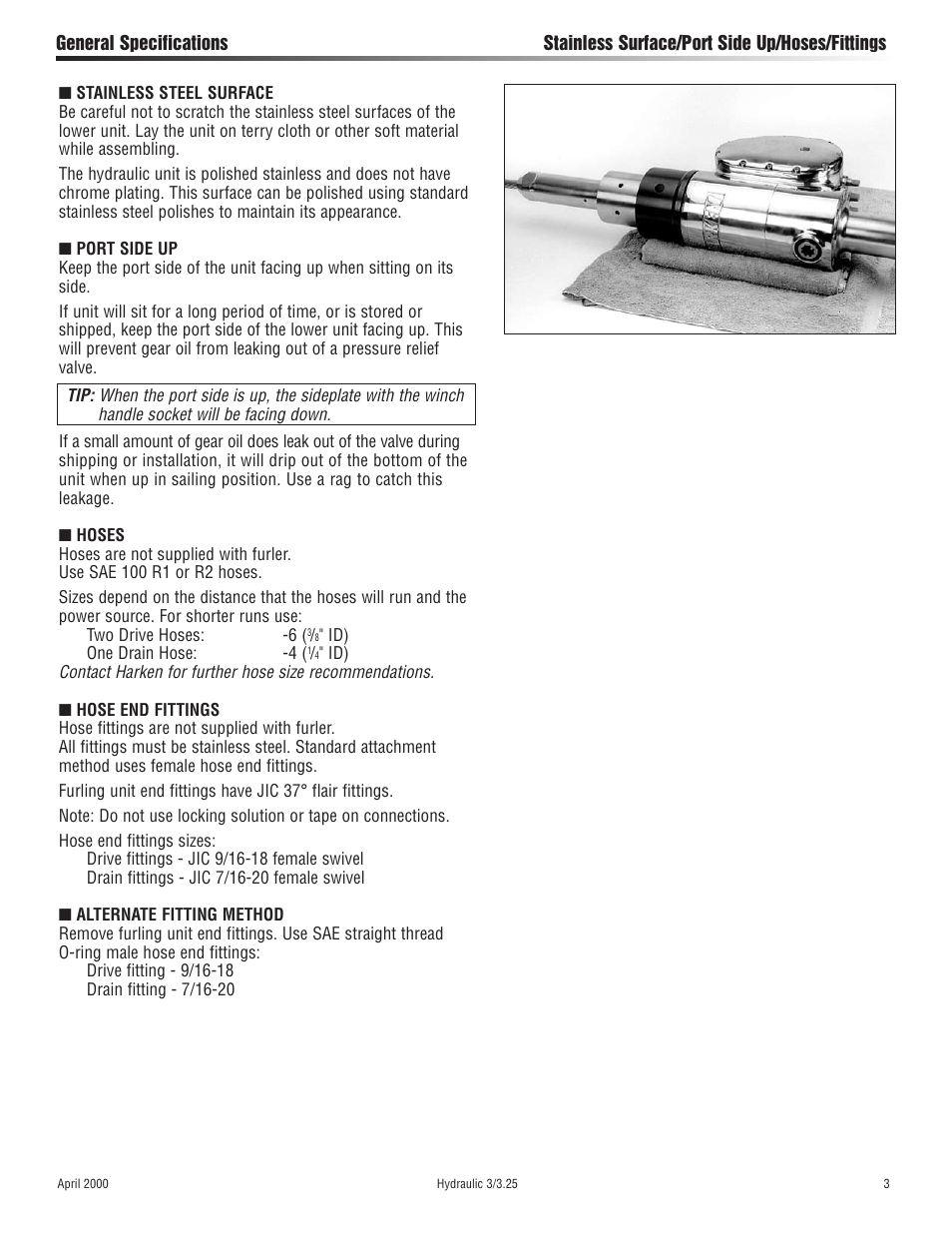 Harken 1027 MKIII Hydraulic Jib Reefing & Furling User Manual | Page 3 / 24