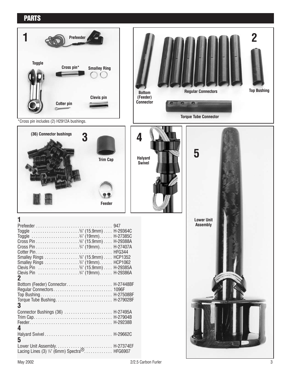 Parts | Harken 1093 Carbon Jib Reefing & Furling User Manual | Page 3 / 18