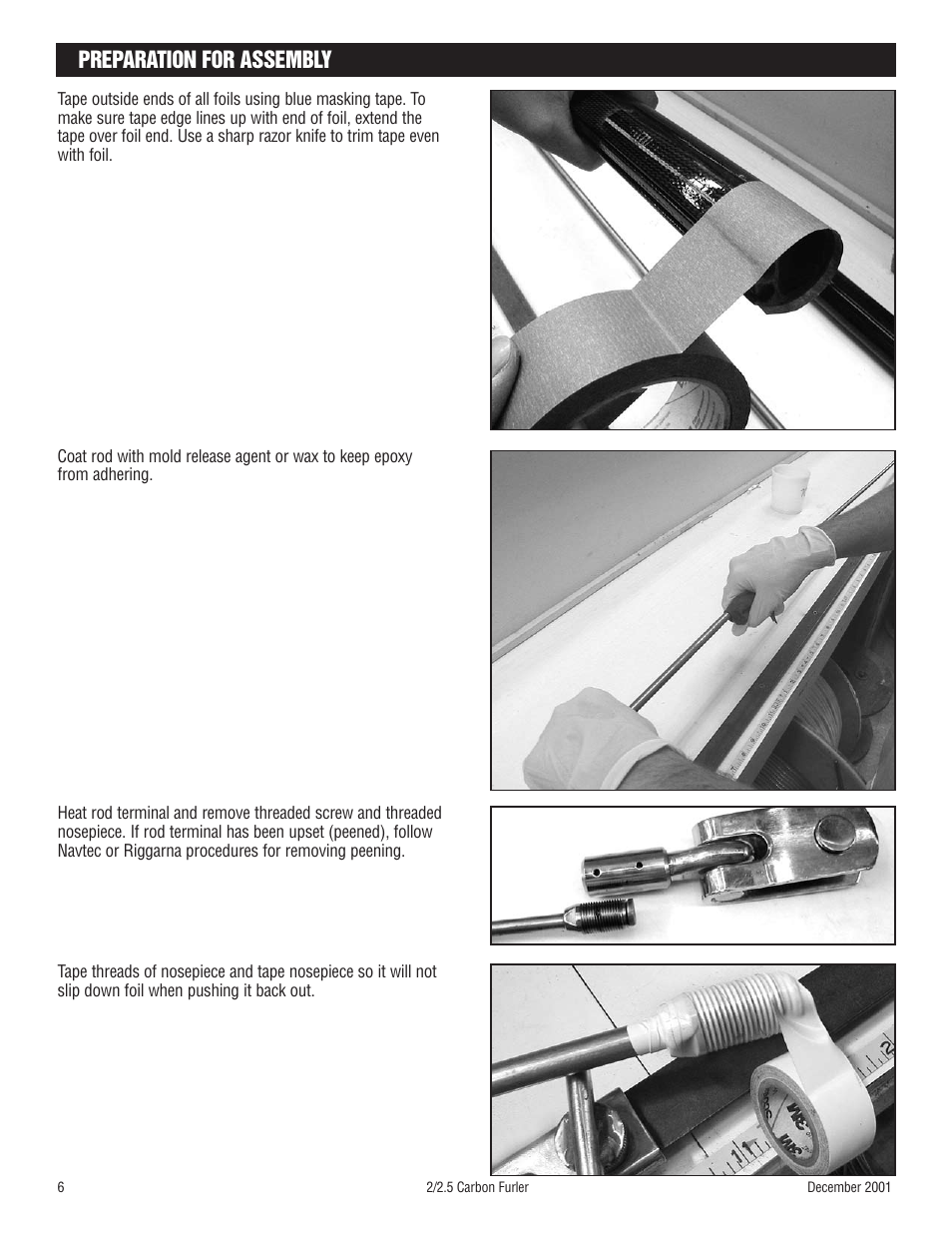 Preparation for assembly | Harken 1093 Carbon Jib Reefing & Furling User Manual | Page 6 / 18