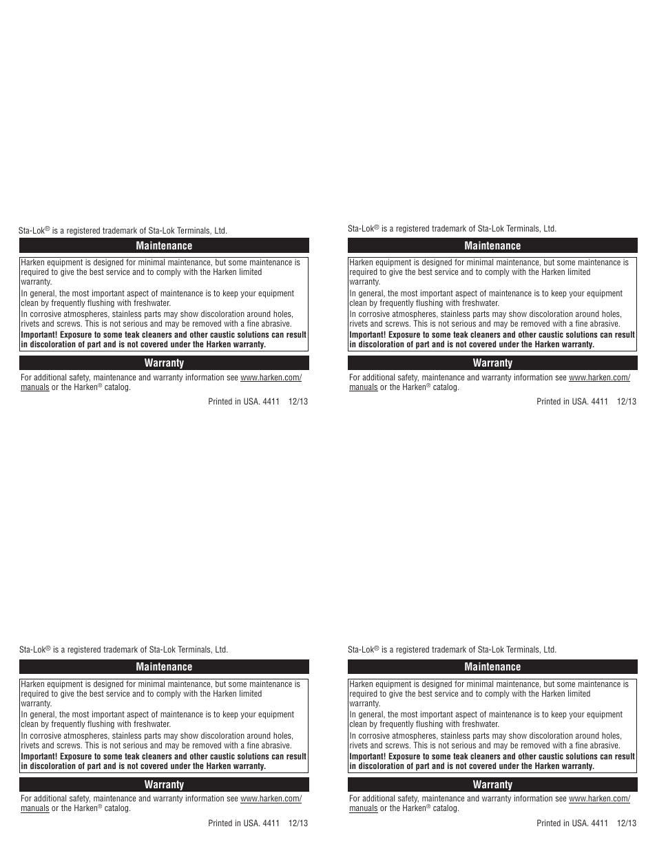 Harken Norseman, STA-LOK User Manual | Page 2 / 2