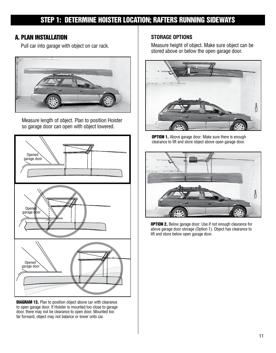 A. plan installation | Harken 7801 4-Point Storage System - 60 lb User Manual | Page 11 / 20