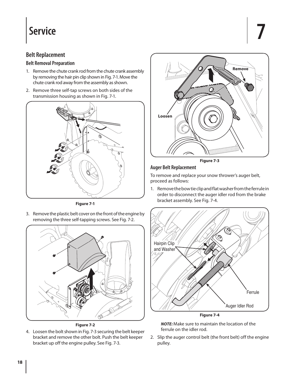 Service, Belt replacement | Cub Cadet 945 SWE User Manual | Page 18 / 27