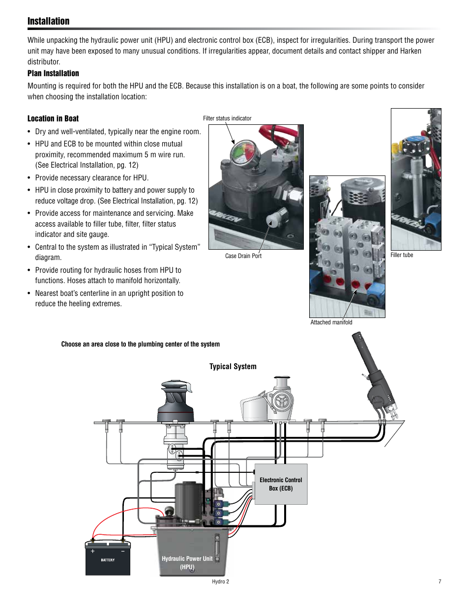 Installation | Harken HYDRO 2 Power Unit  User Manual | Page 7 / 32