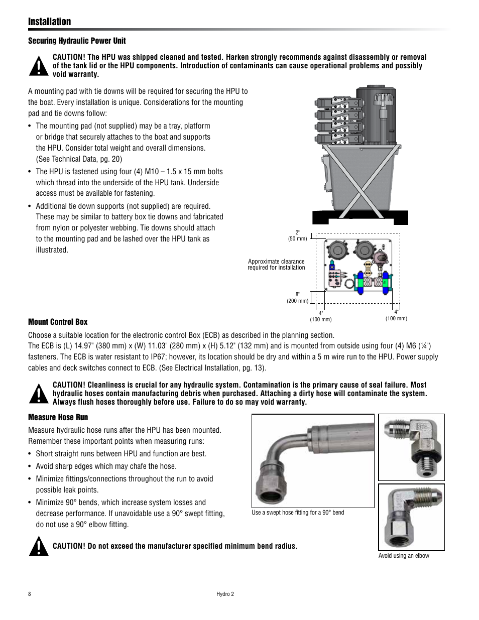 Installation | Harken HYDRO 2 Power Unit  User Manual | Page 8 / 32