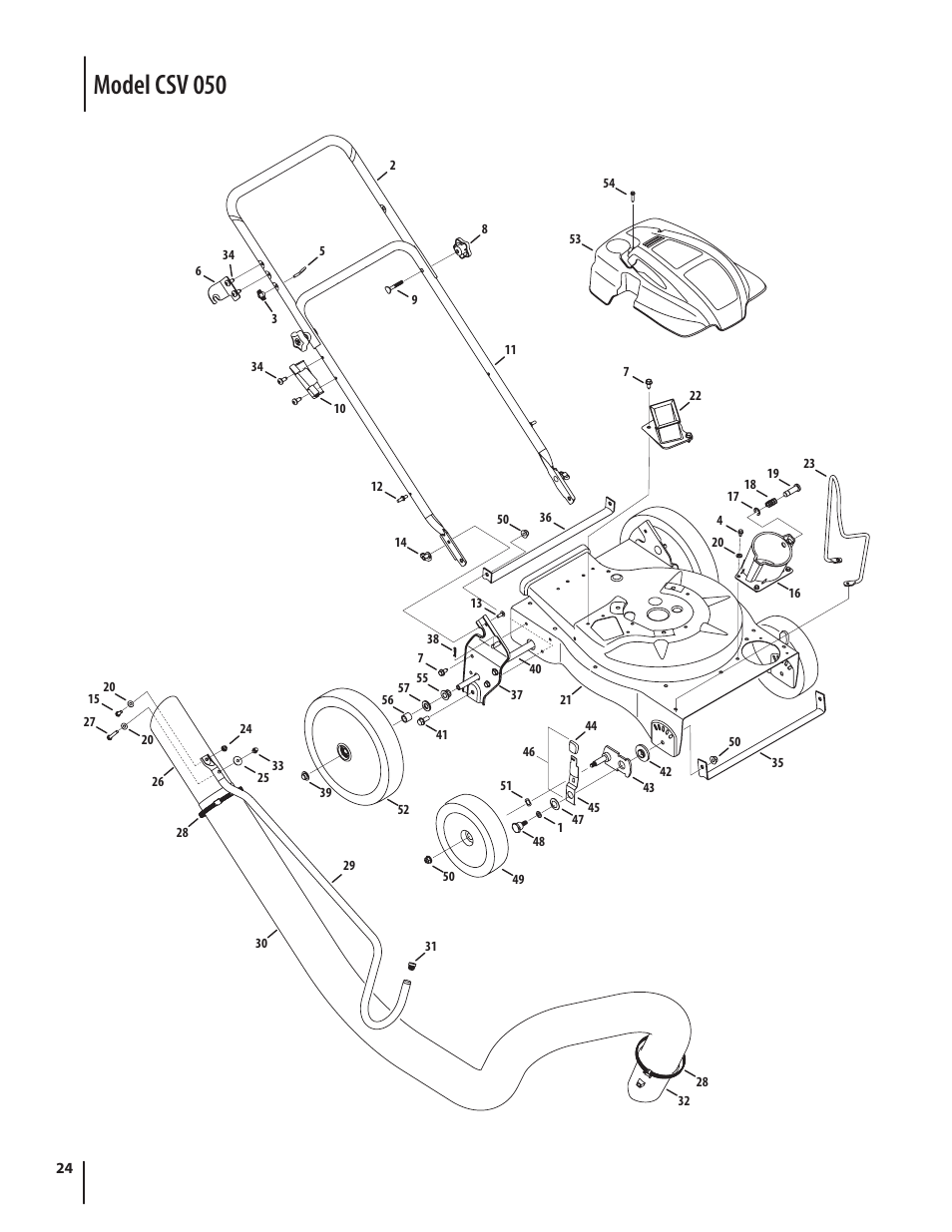 Model csv 050 | Cub Cadet CSV 050 User Manual | Page 24 / 60