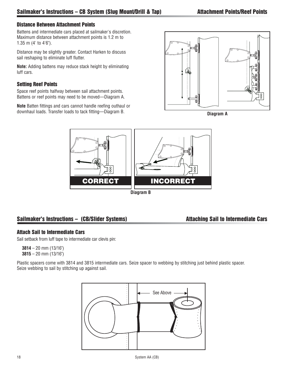 Incorrect correct | Harken 3813 System AA Battcar User Manual | Page 18 / 20