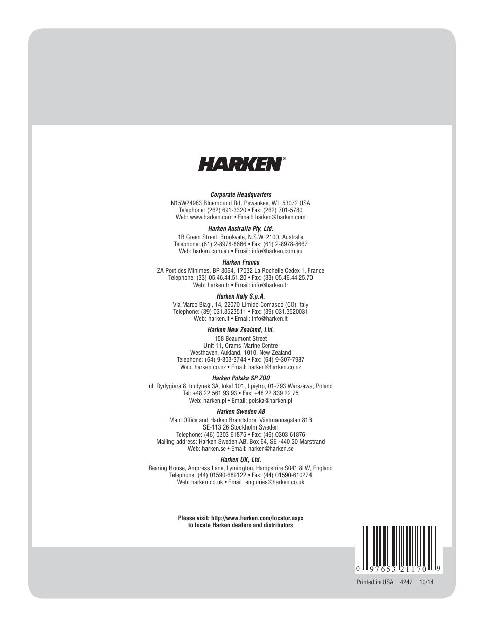 Harken 3813 System AA Battcar User Manual | Page 20 / 20