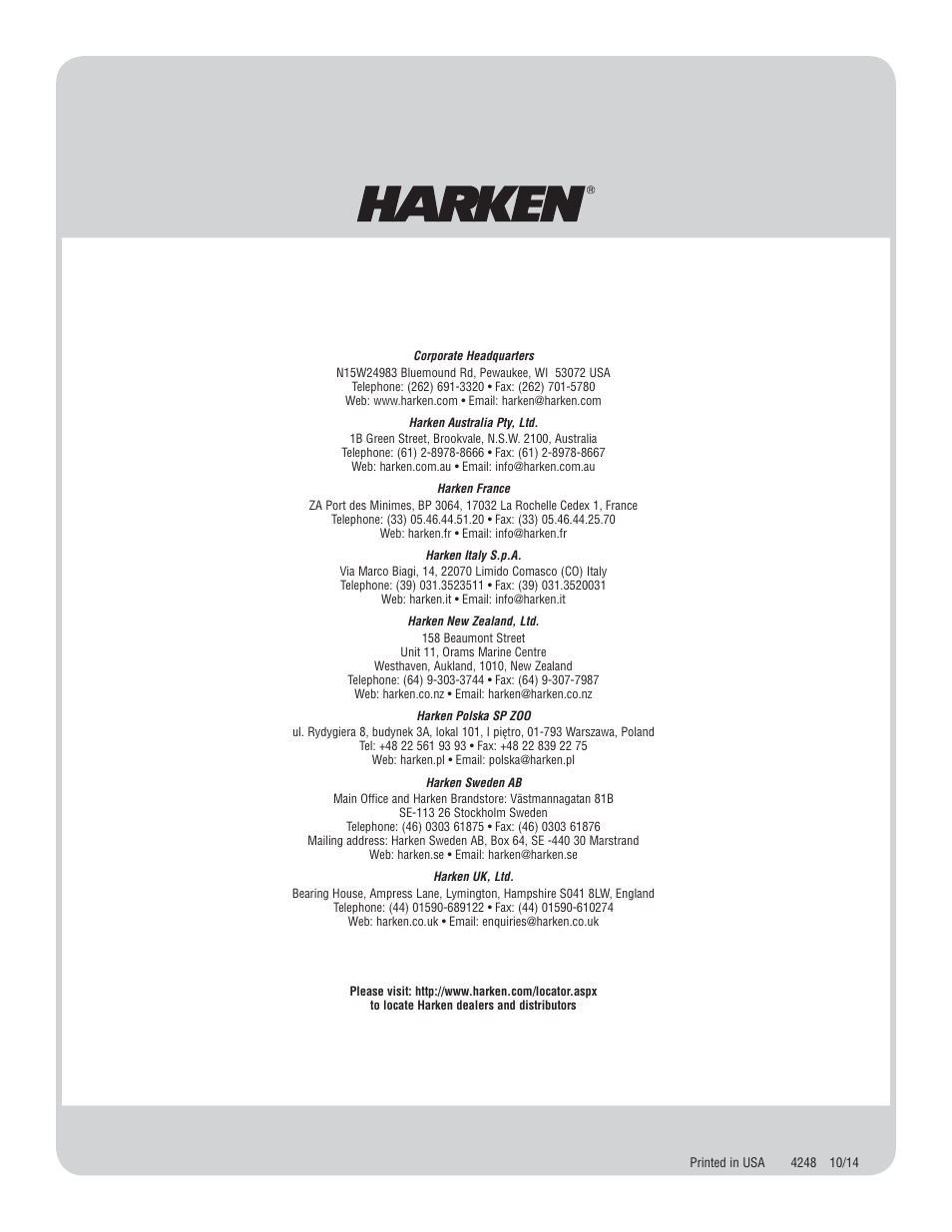 Harken 3811 System A CB & Slider Battcar User Manual | Page 24 / 24