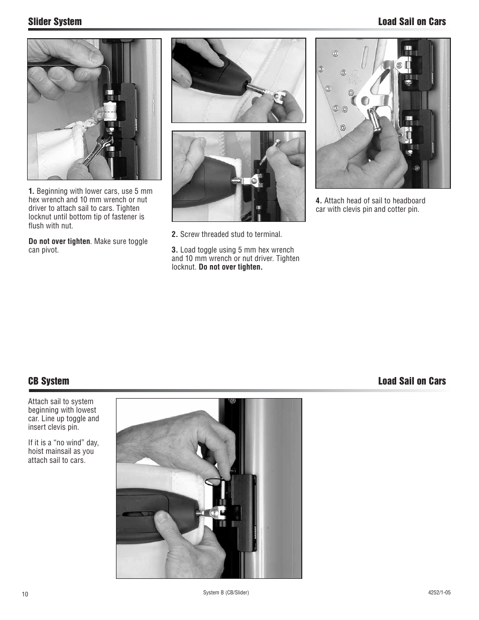 Harken 3838 System B CB & Slider Battcars: built 2005-2006 User Manual | Page 10 / 16