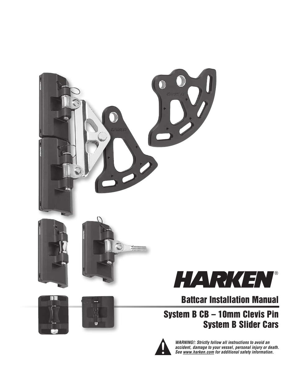 Harken 3852 System B CB & Slider Battcars: built 2007 to present User Manual | 16 pages