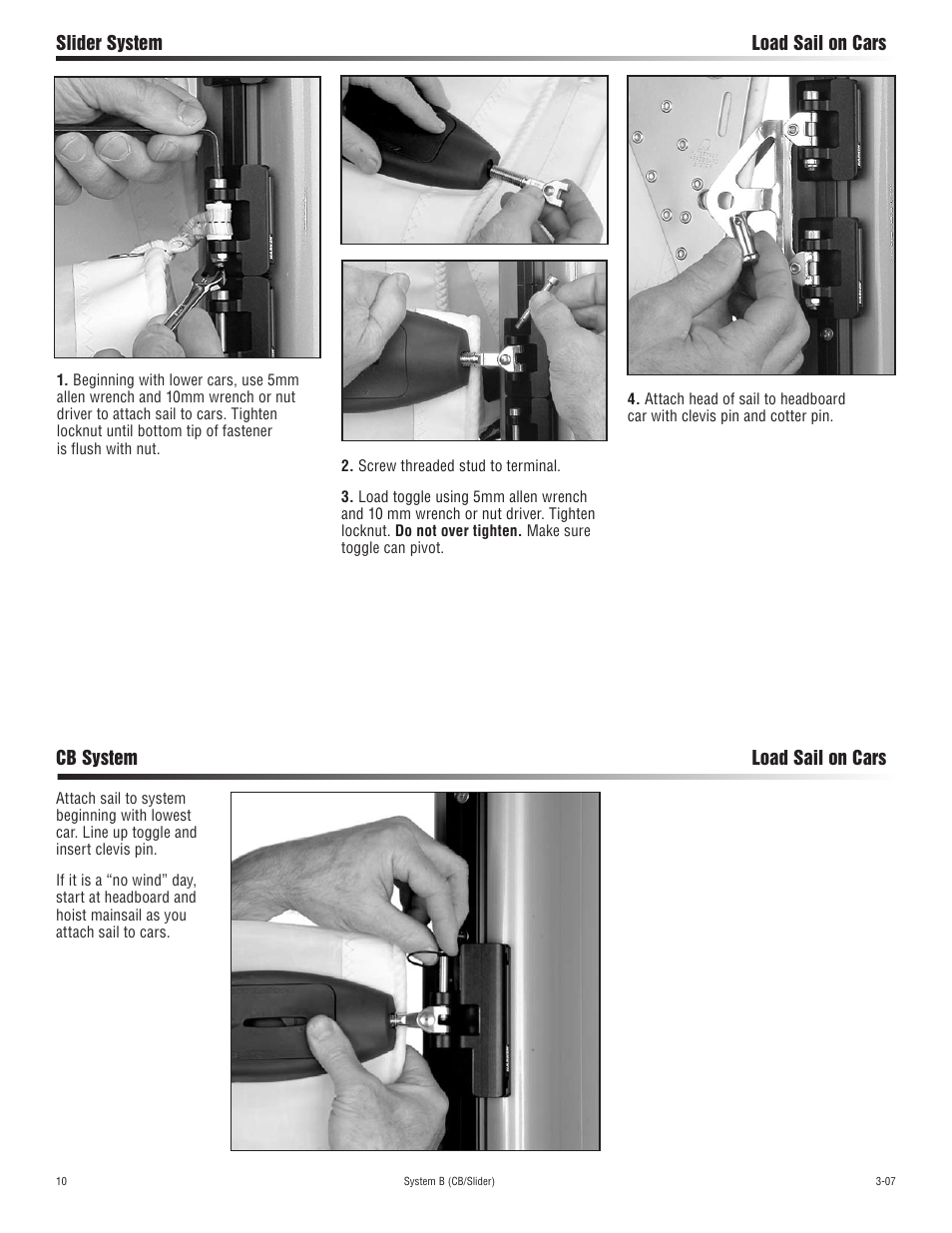 Harken 3852 System B CB & Slider Battcars: built 2007 to present User Manual | Page 10 / 16