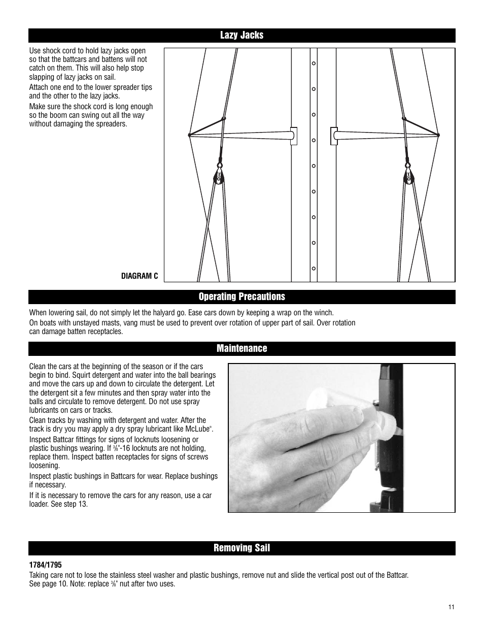 Nut after two uses. diagram c | Harken 1782 System C Battcars: built before 2008 User Manual | Page 11 / 17