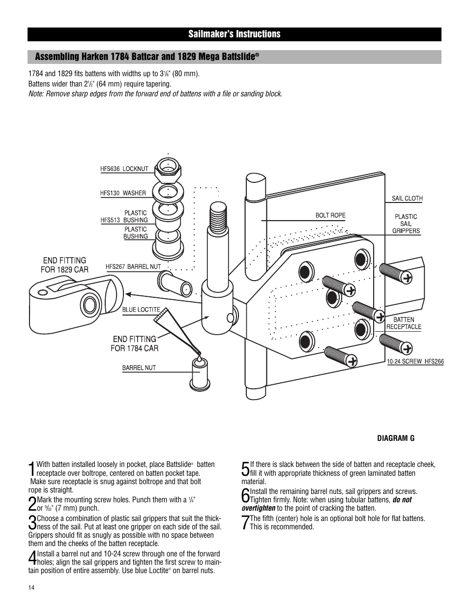 Harken 1782 System C Battcars: built before 2008 User Manual | Page 14 / 17