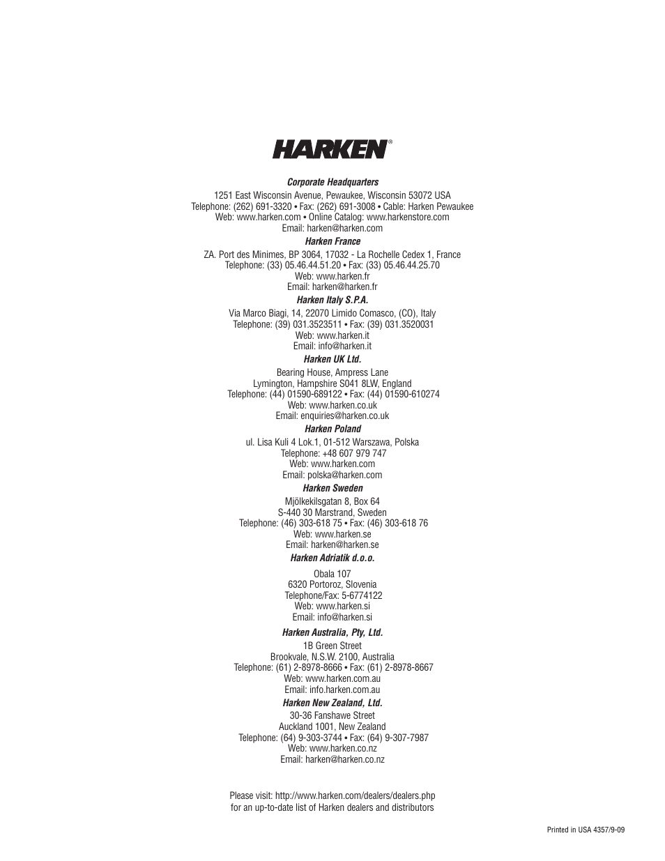 Harken 1782 System C Battcars: built before 2008 User Manual | Page 17 / 17