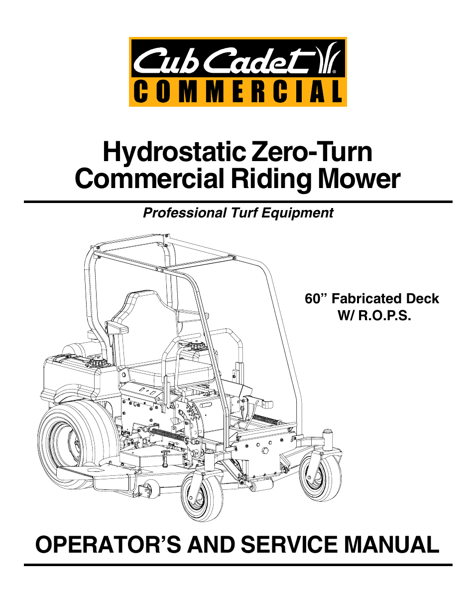 Cub Cadet Zero-Turn Commercial Riding Mower User Manual | 32 pages