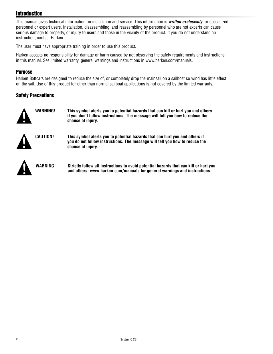 Harken 3867 System C CB Battcars: built 2008 to present User Manual | Page 2 / 16
