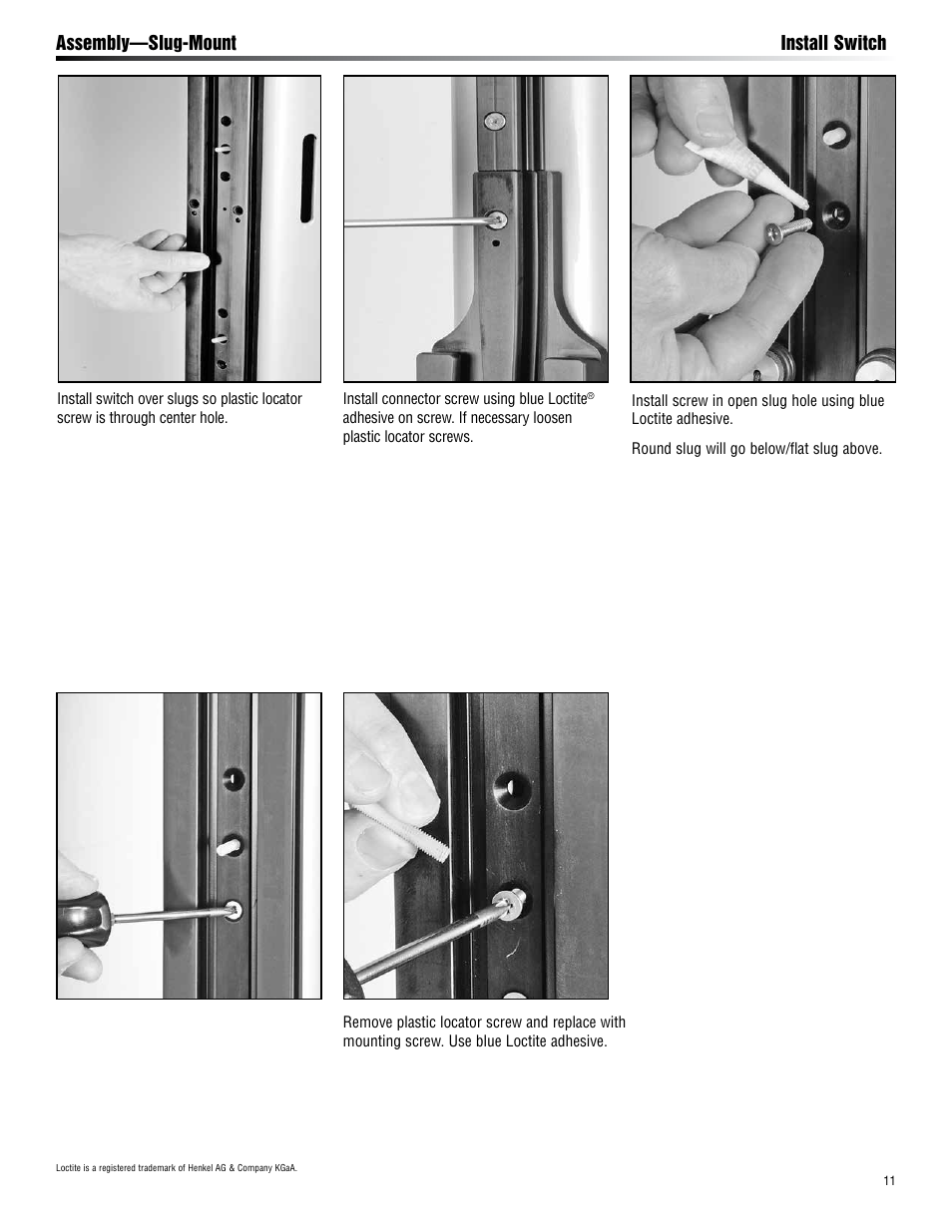 Assembly—slug-mount install switch | Harken HC7906 18 mm Battcar Switch System User Manual | Page 11 / 24